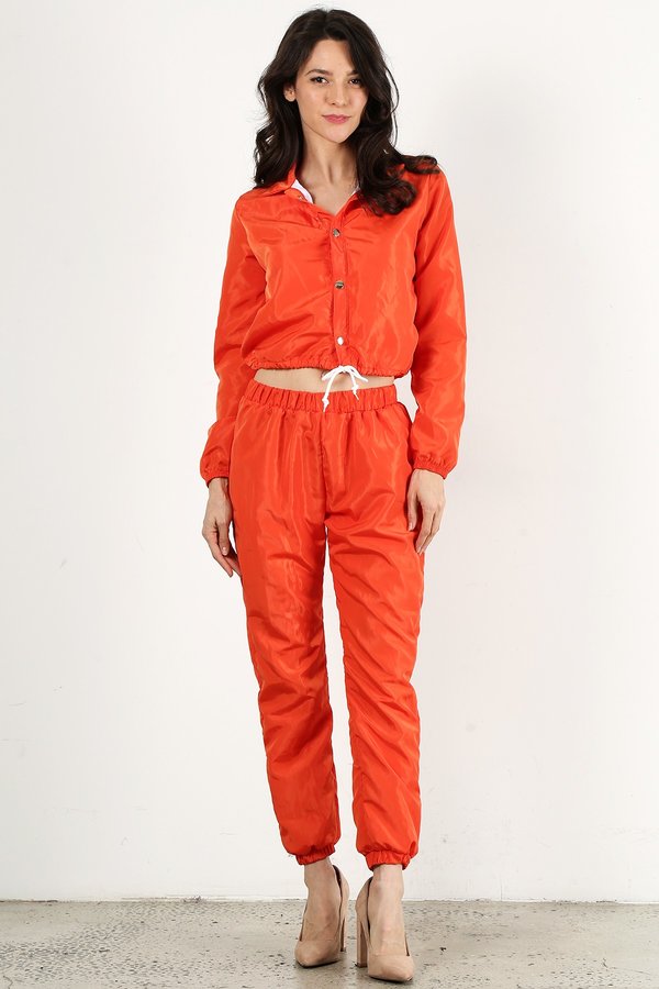 Deep Orange Wind Breaker Set