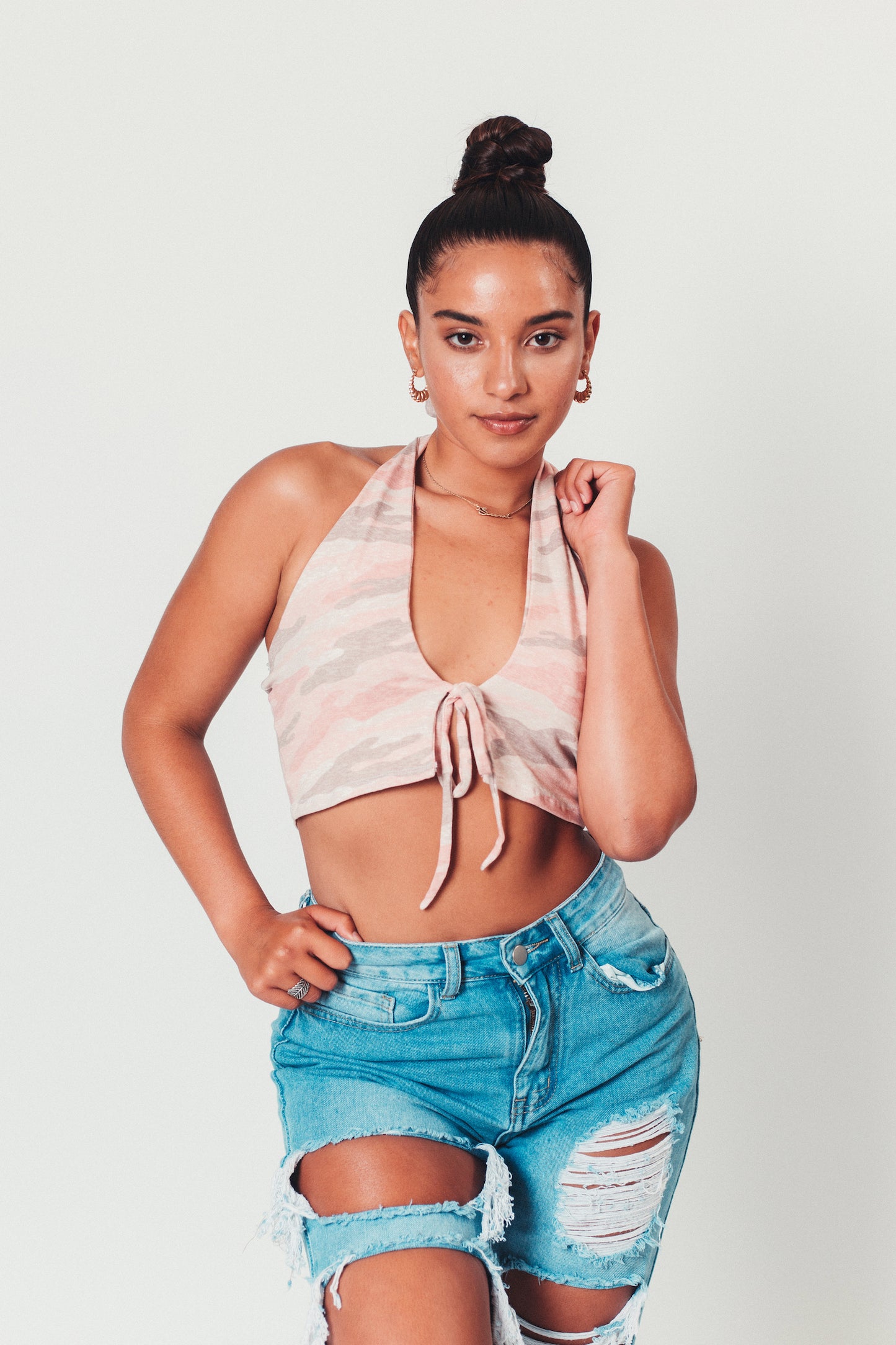 Pink Camo Halter Top