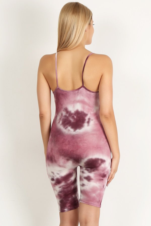 Pink Tie Dye Capri Jumpsuit