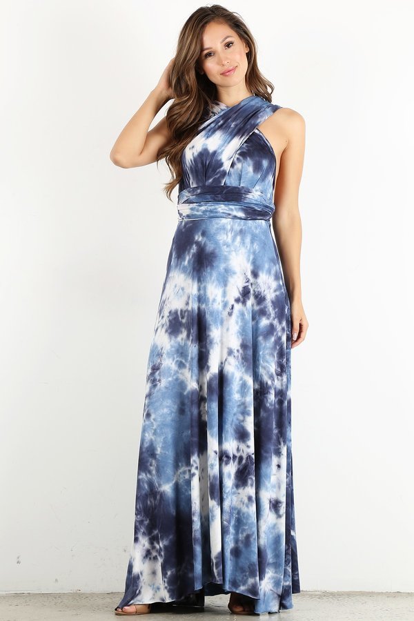 Blue Dye Infinity Maxi Dress