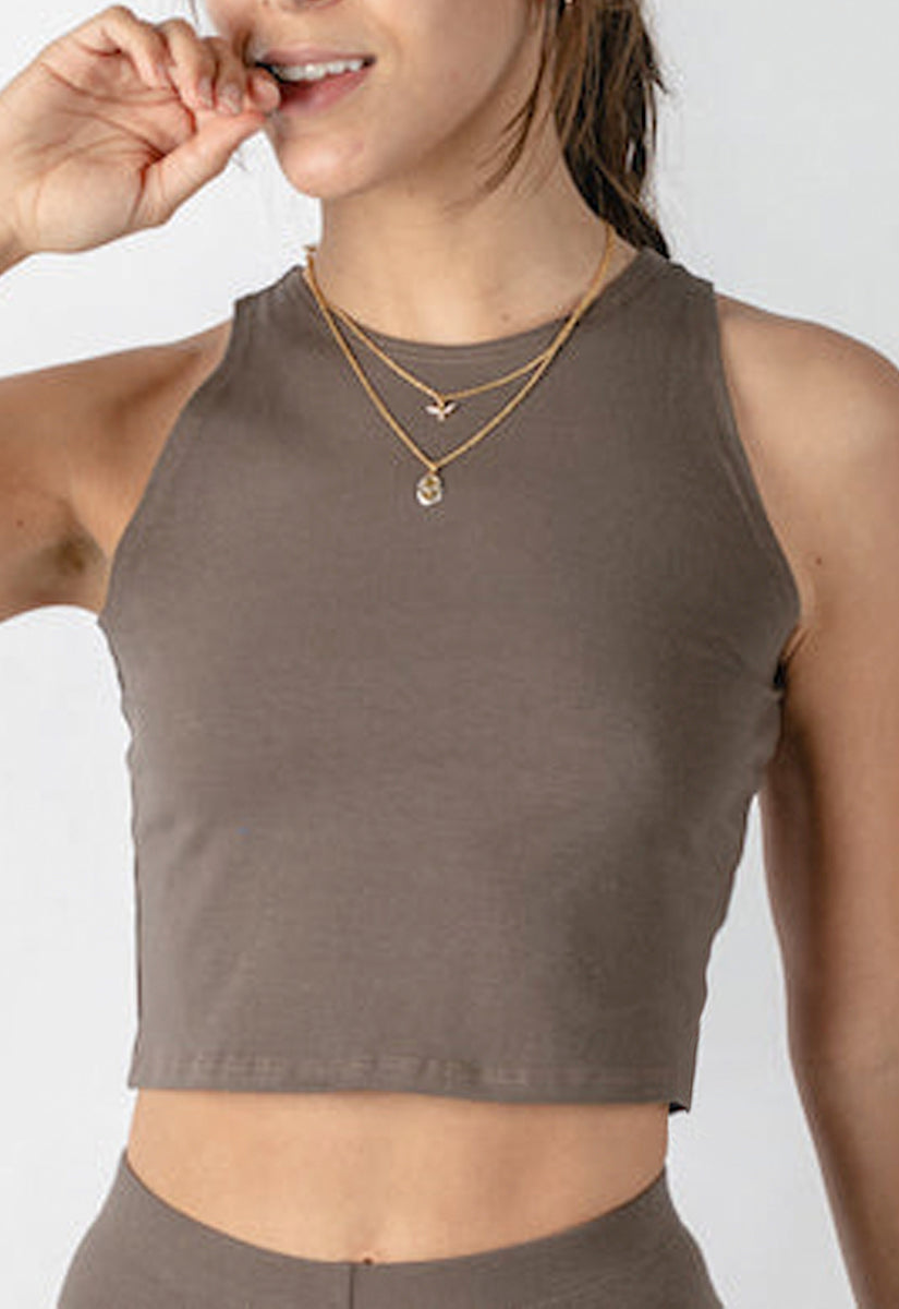 Sleeveless Crop Top- Cotton Lycra