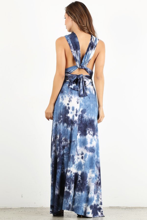Blue Dye Infinity Maxi Dress