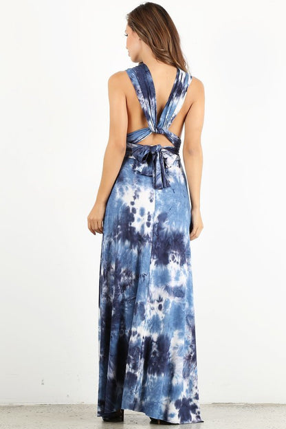 Blue Dye Infinity Maxi Dress