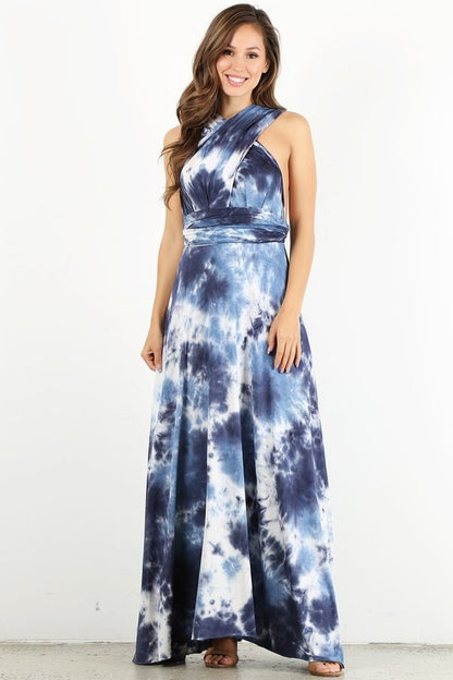 Blue Dye Infinity Maxi Dress