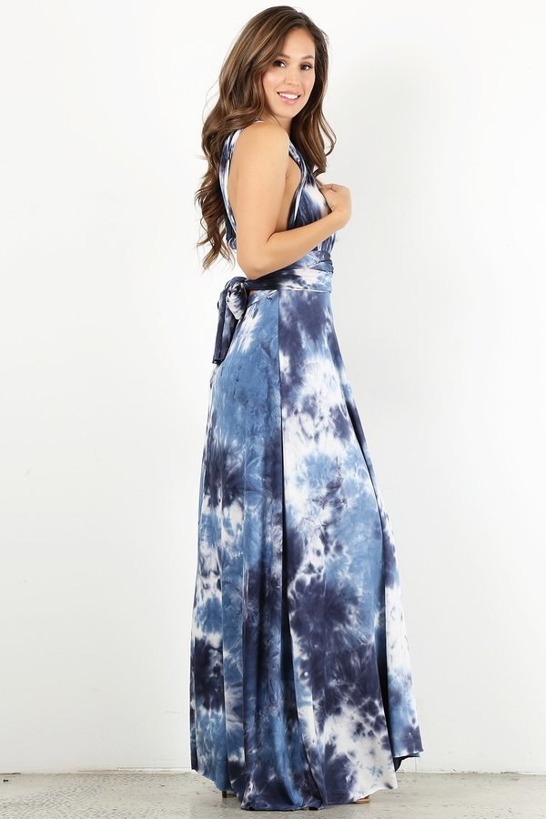 Blue Dye Infinity Maxi Dress