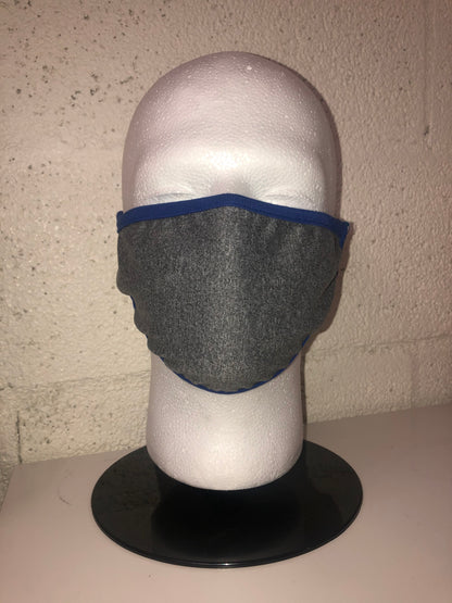 Grey Chambray Dodger Blue Edge Face Mask