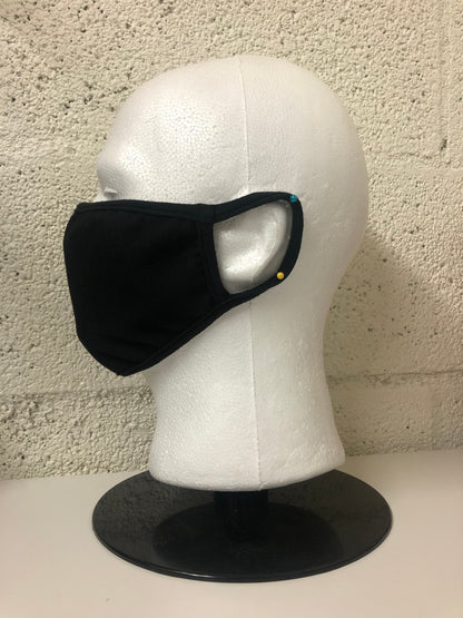 Junior/Slim Black Cotton Face Mask (Bulk)