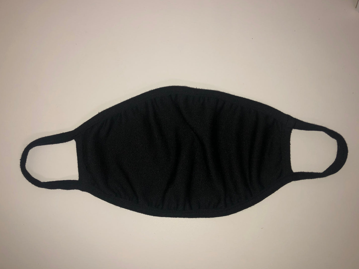 Junior/Slim Black Cotton Face Mask (Bulk)