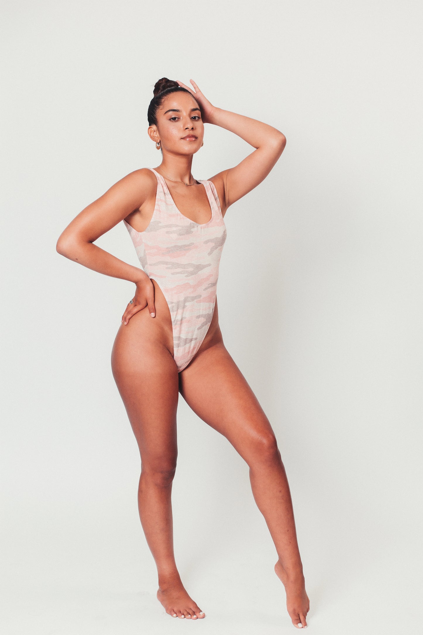 Pink Camo High-Cut Bodysuit (6pc)