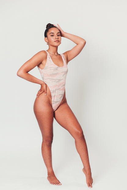Pink Camo High-Cut Bodysuit (6pc)