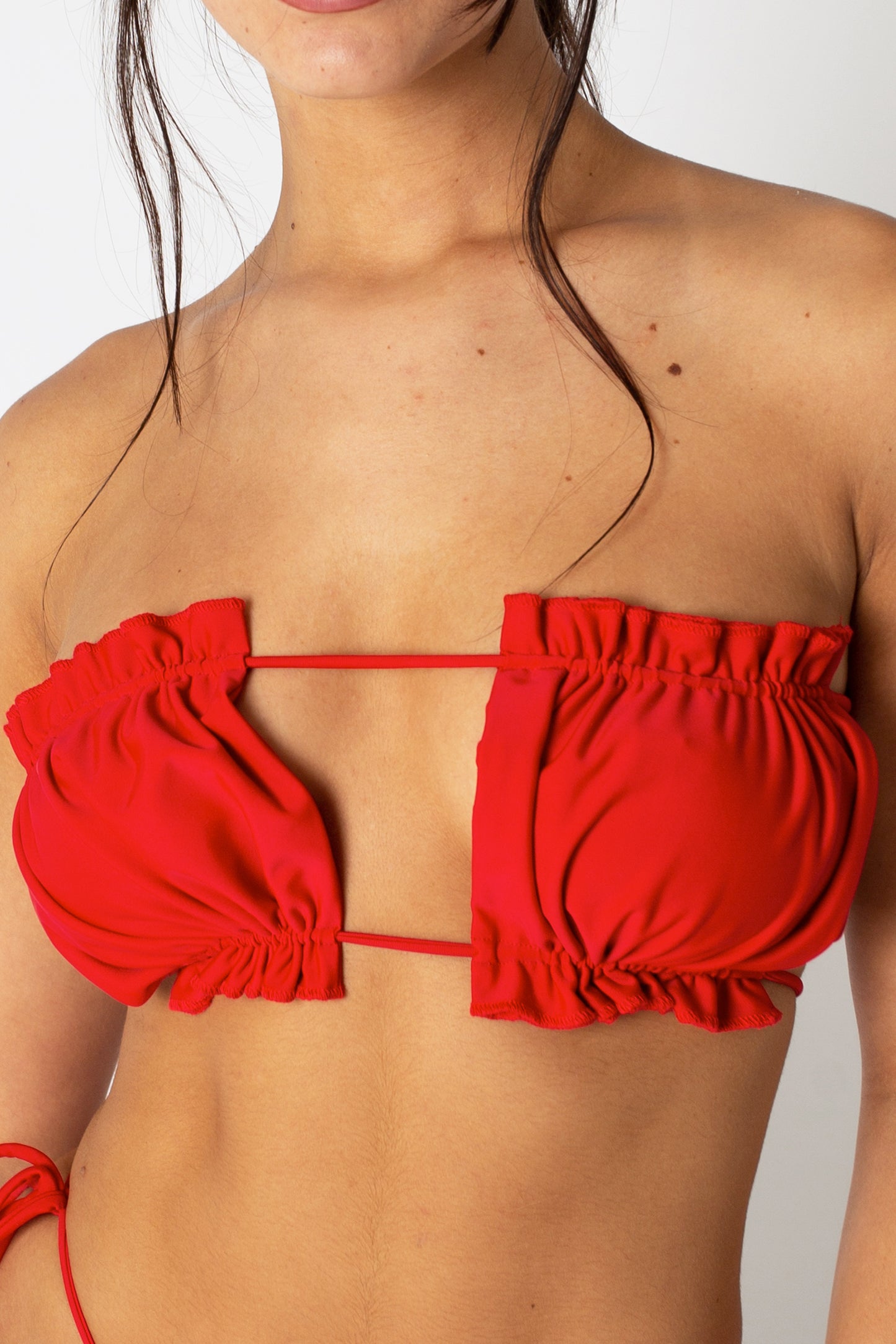 Ruched Red Bikini Top (6pc)
