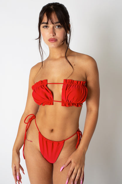 Ruched Red Bikini Top (6pc)