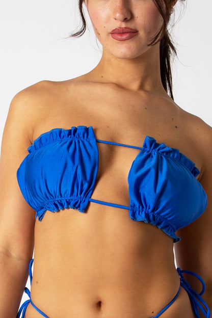 Ruched Blue Bikini Top (6pc)