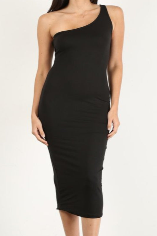 One Shoulder Bodycon Dress-12 Color